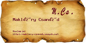 Makláry Csanád névjegykártya